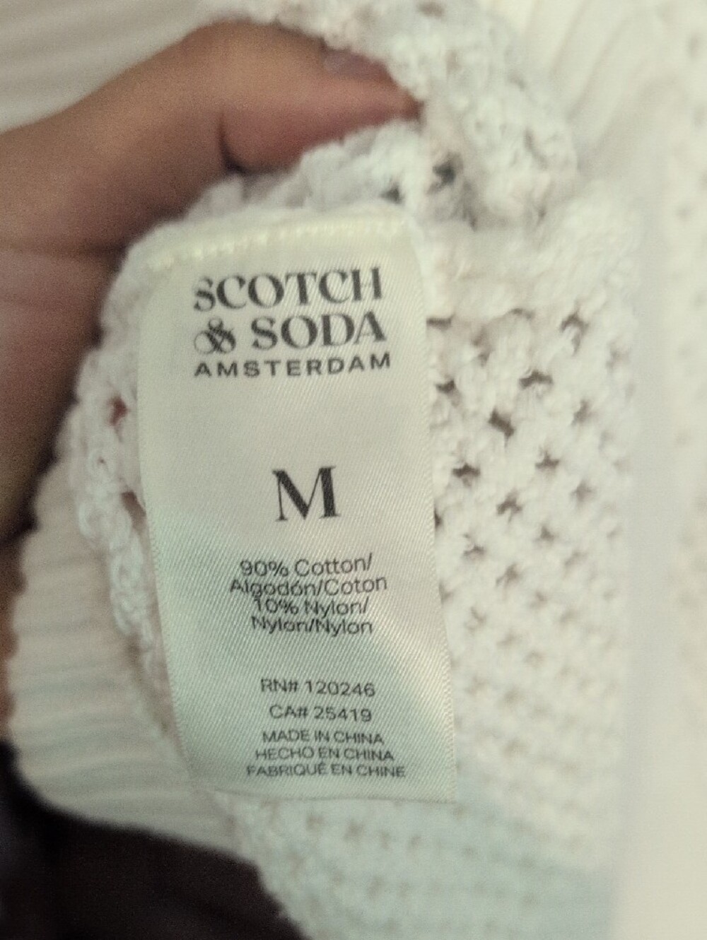 Scotch & Soda Off-White Open-Knit Zip-Collar Sweater Vest - Picture 6 of 6